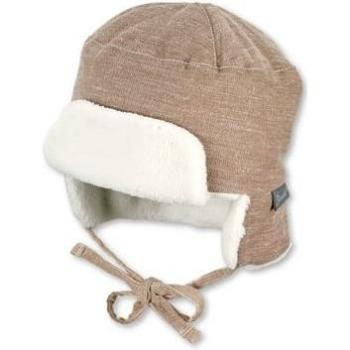 Berretto aviatore in velluto a coste sottili beige