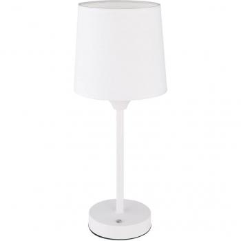 Lampada da tavolo Lunki, LED, bianca, altezza 35 cm, tessuto, CCT