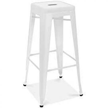 Sgabello bar metallo bianco opaco