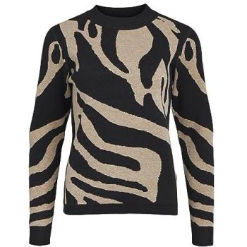 AOP Black Jaquard Sweater with Big Animal Design – L (Women)