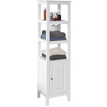 Mobiletto Bagno Colonna SoBuy FRG205-W, Bianco, con cassetti