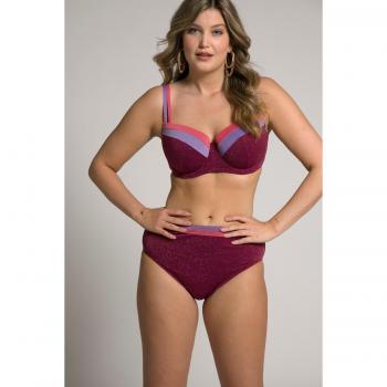 Slip bikini rosso effetto glitter taglia 56 in tessuto elasticizzato