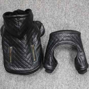 Fourchette de Mode Canine : Manteau + Veste en Cuir