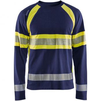 T-shirt manches longues Blaklader haute visibilité marine/jaune L