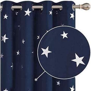 Deconovo Tende Soggiorno Opache 2 Pezzi Blu Navy 140x180 CM