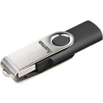 Hama Rotate (32 GB, USB A, USB 2.0), USB Stick, Schwarz, Silber