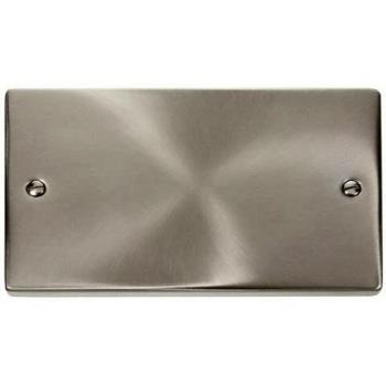 Click Scolmore 2 Gang Satin Chrome Back Plate