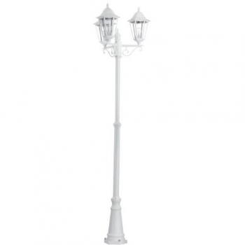 EGLO Gartenbeleuchtung NAVEDO – 3‑Flammige Außenlampe, Weiß, E27, 220 cm, IP44