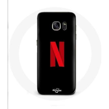 Samsung Galaxy S6 Cover Netflix Logo Rood Zwart