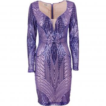Vestido Mini Estilo Slim com Lantejoulas