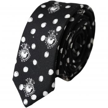 Dolce & Gabbana Adjustable Black Heart-Dot Tie
