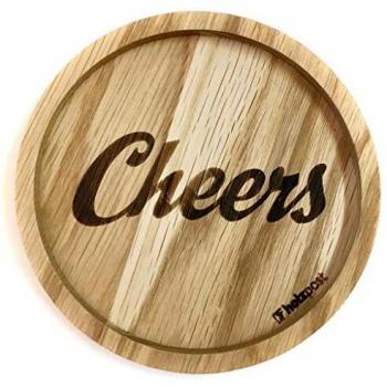 Cheers Holzuntersetzer Ø 11,2 cm aus Eiche