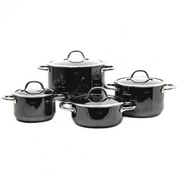 Silit Kochtopfset Passion Black, 4-teilig, Induktion, Glasdeckel, Silargan Funktionskeramik