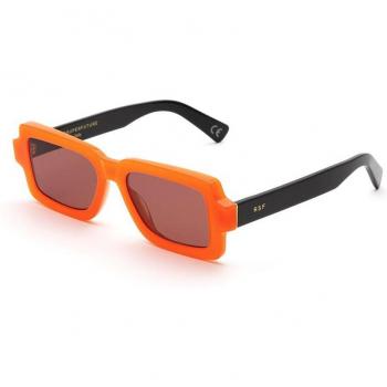 Retrosuperfuture Unisexe V6U Pilastro Jus Lunettes de soleil Acétate Orange Marron Carré Normale