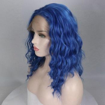 Heat-Ready Blue Short Bob Lace Wig