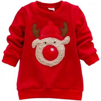 UNIKIDS Girls Warm Christmas Sweater with Deer Pattern 0-3Y