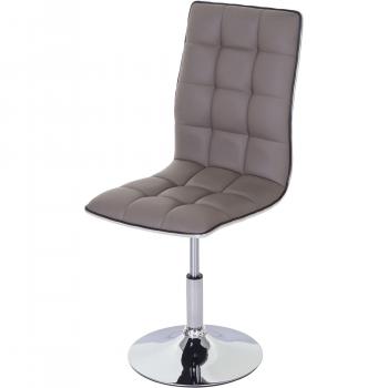 Chaise à Manger Réglable en Synthétique Taupe-Gris