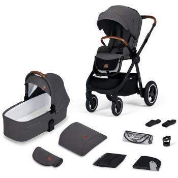 Poussette Duo EVERYDAY 2-en-1 Gris Foncé Châssis Noir