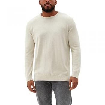 Herren Strickpullover in Übergröße mit geripptem Rundhalsausschnitt