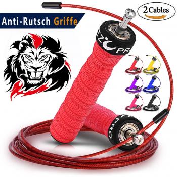 AMZOON Springseil für Fitness & Crossfit – Rutschfeste Griffe