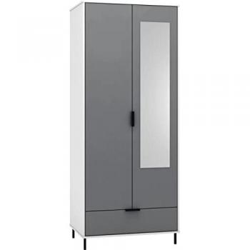 Seconique Madrid 2 Door 1 Drawer Mirrored Wardrobe