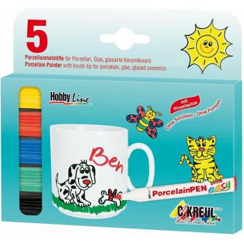 KREUL Porzellanstifte-Set PorcelainPEN easy 5er-Set