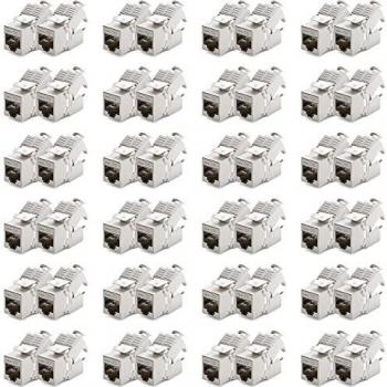 8x CAT 6a Keystone Jack Modul RJ45 STP Netzwerk Patchpanel LAN Kabel Adapter