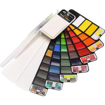 18/25/42 Color Watercolor Paint Set with Water Brush for Artists