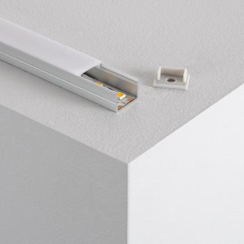 Aluminio Ledkia: Perfil de Superficie y Tapa Transparente – 15 mm