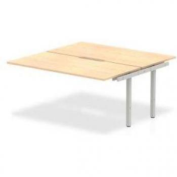 B2B Ext Kit Silver Frame Bench Desk 1600 Maple BE209