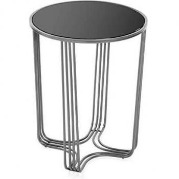 Tavolo Ausiliario Versa 10850097 (Metallo e Vetro) in Argento