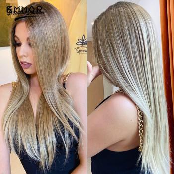 Perruque Ombre brun à blond clair haute densité