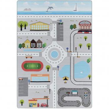 Cercle de Joie – Tapis pour enfants 120x170 cm, lavable 30°, gris/bleu Cirplay