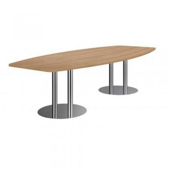 Mcbuero.de Konferenztisch mit Säulenfüßen 280x130/78cm Nussbaum