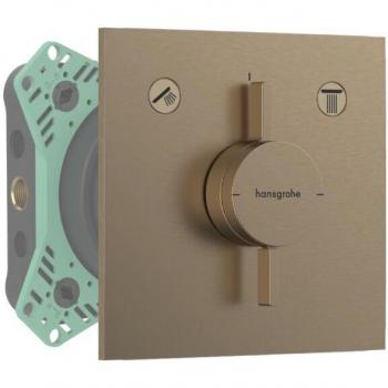 Bronze Brossé DuoTurn Hansgrohe – Façade douche encastrée mécanique, corps en bronze
