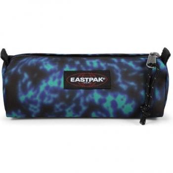 Estuche Eastpak Benchmark Negro con Detalles Azules y Lilas
