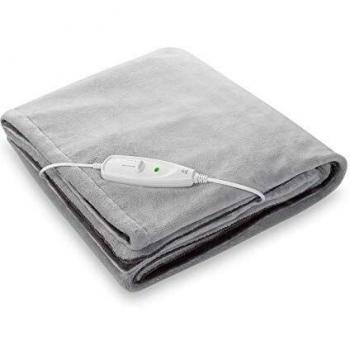 Couverture chauffante en peluche XXL, avec 4 niveaux de température, lavable et avec arrêt automatique, mesurant 200 x 150 cm, dans les couleurs grise et grise