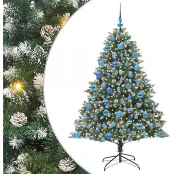 Sapin de Noël Vert 180 cm en PVC et Acier avec Lumières