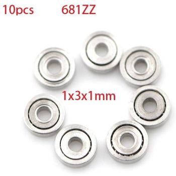 Mini‑Kugellager 681ZZ – 10 Stück, 1 mm × 3 mm, Metall