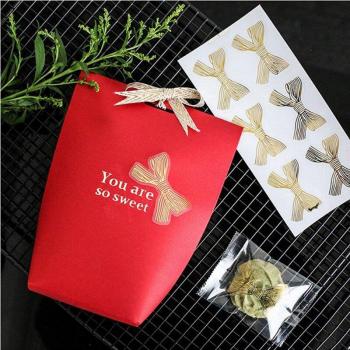 60 Teile Gold Bowknot Aufkleber für Bastelprojekte