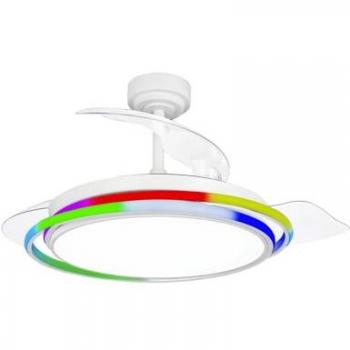 Cristalrecord Ventilateur RGB LED – Antila, blanc, 65 W, 6500 lm, dimmable CCT