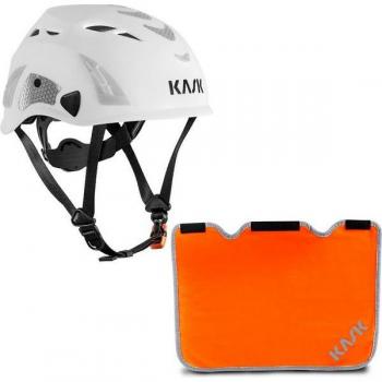 EN397 KASK Schutzhelm Superplasma AQ‑HI‑VIZ mit reflektierenden Streifen – Weiß/Oder