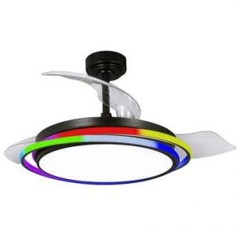 Ventilatore RGB Antila Nero 65W 6500LM con CCT e Dimming