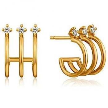 Pendientes de Aro Triple de Plata