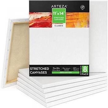 Arteza Toiles Coton 28x36 cm – 8 Châssis Entoilés