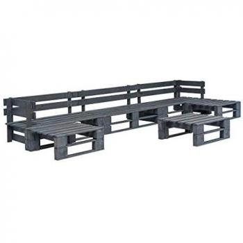 VidaXL Set Mobili da Giardino 6 pz Pallet Legno Grigio