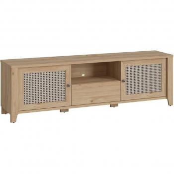 Cestino 2 Door TV Cabinet with Rattan Design
