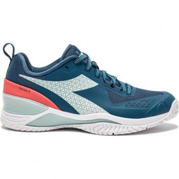 Diadora Blushield Torneo 2 – Femmes, Bleu Petrol et Vert Menthe