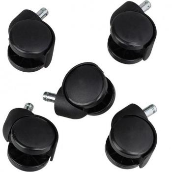 5 x Black Swivel Casters for Office Chairs
