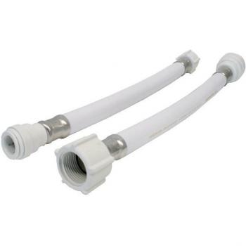 White 3/4 PVC Hose Bundle – 300mm Length, 15mm Pipe, 2‑Pack